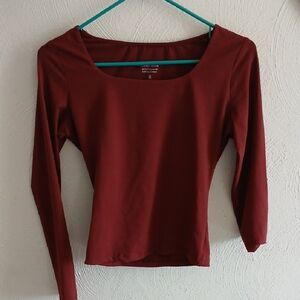 Fitted Red 3/4 Sleeve Bodysuit